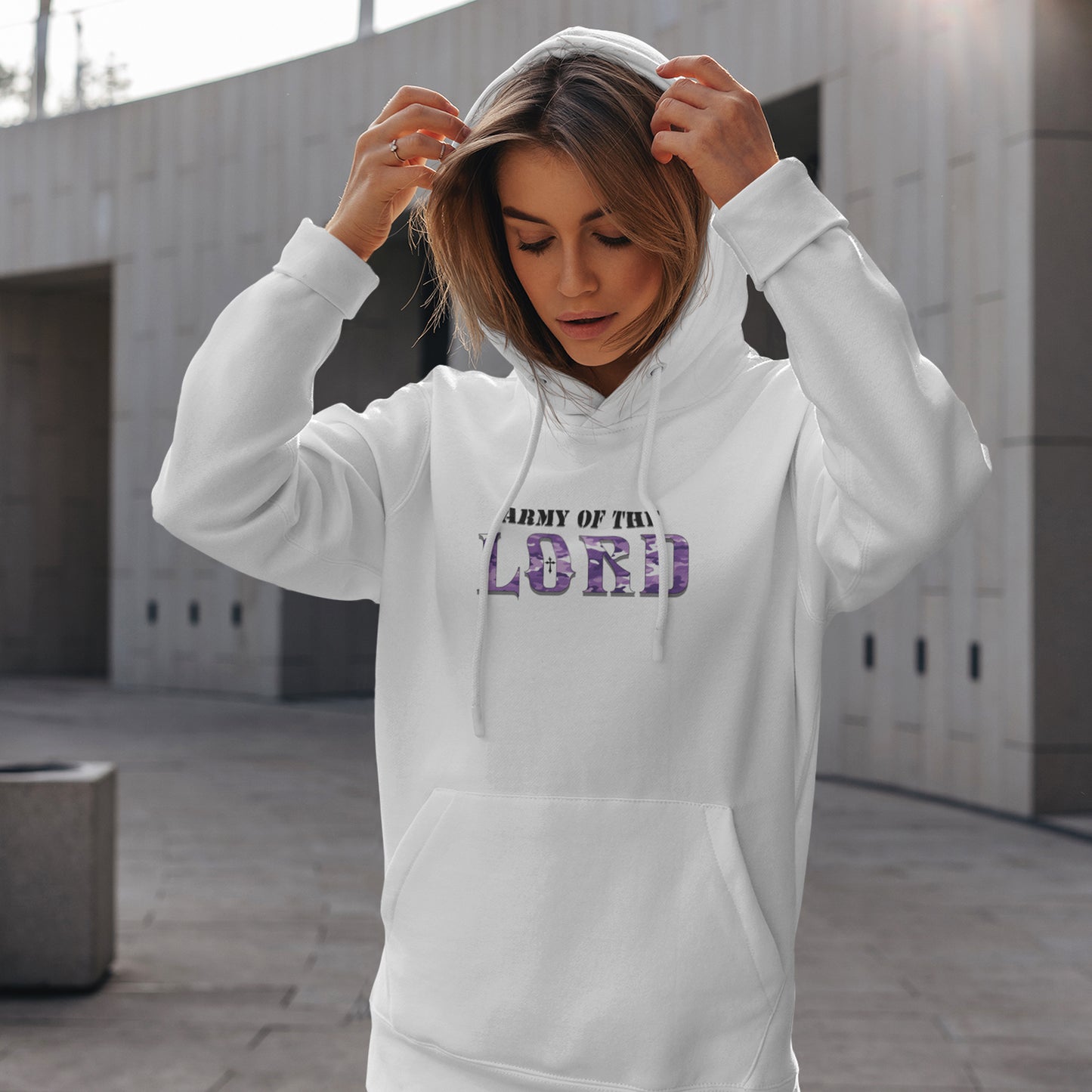 Army Of The Lord Purple Camo Unisex Heavy Blend™ Hooded Sweatshirt