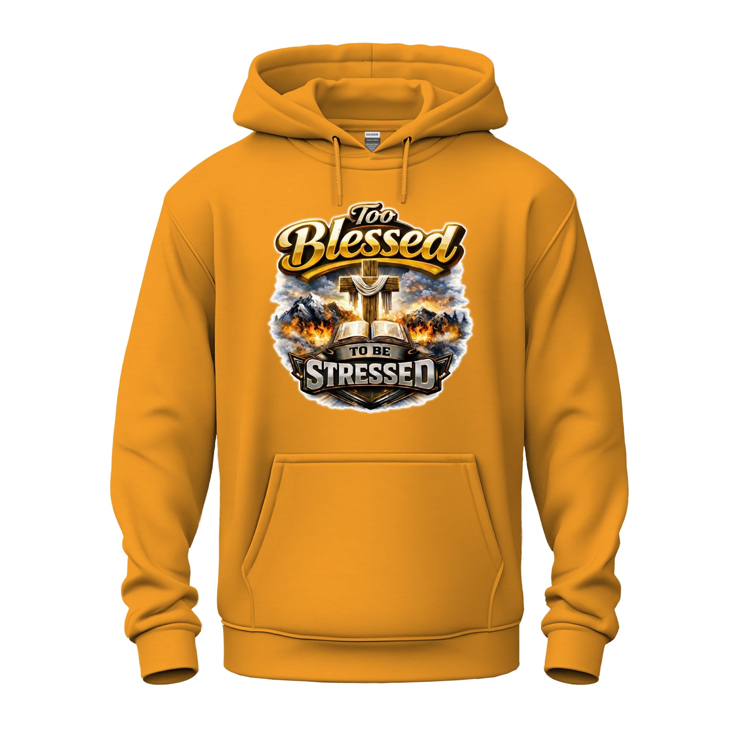 Too Blessed To Be Stressed  Christian Unisex Heavy Blend™ Hooded Sweatshirt
