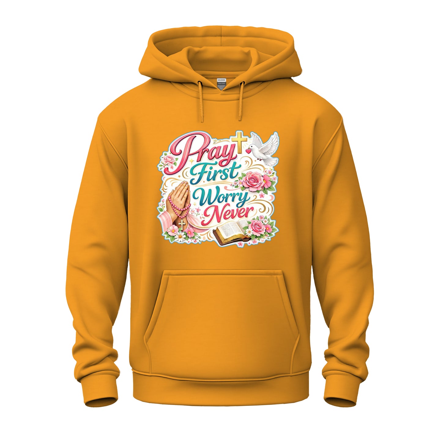 Pray First, Worry Never Unisex Heavy Blend™ Hooded Sweatshirt