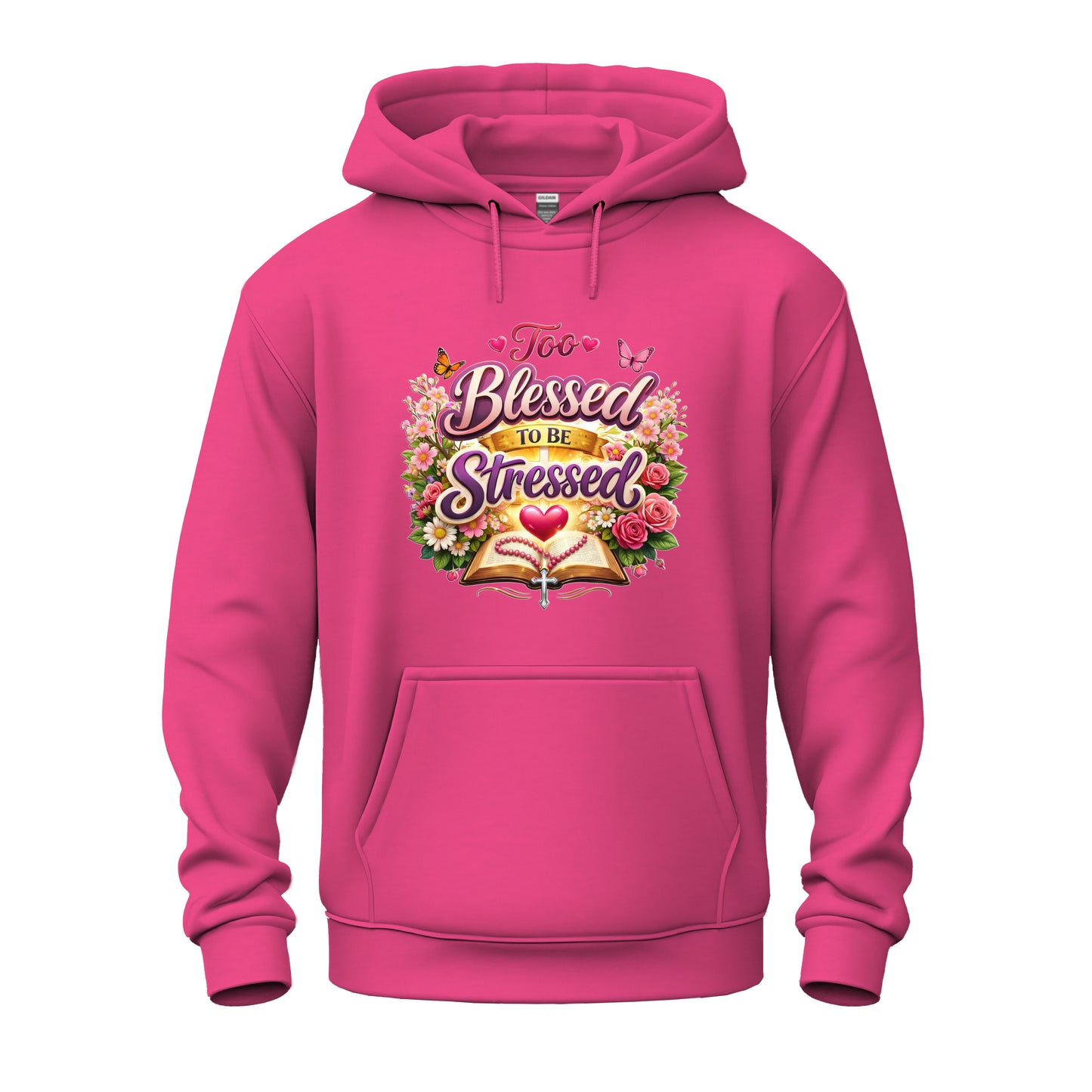 Too Blessed To Be Stressed Nature Edition Christian Unisex Heavy Blend™ Hooded Sweatshirt