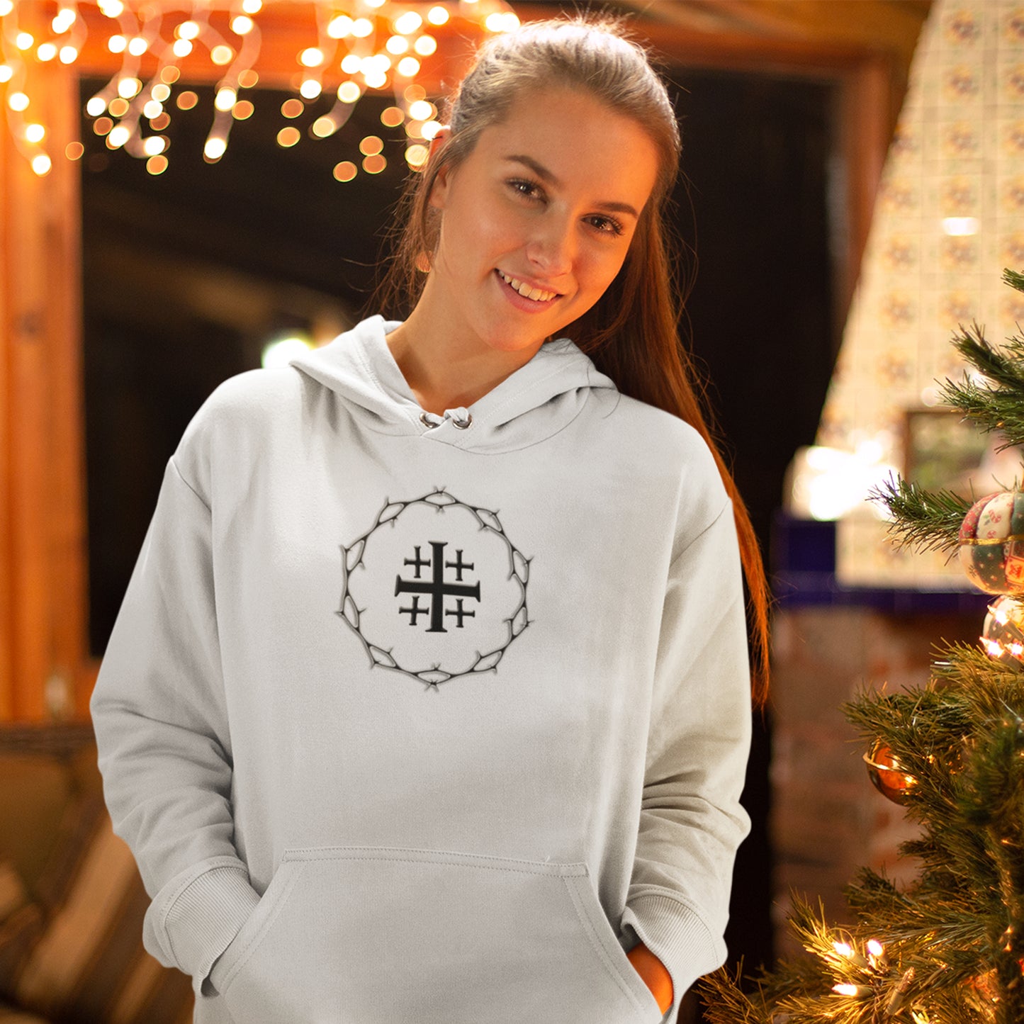 Circle of Thorn with Jerusalem Cross logo Unisex Heavy Blend™ Hooded Sweatshirt