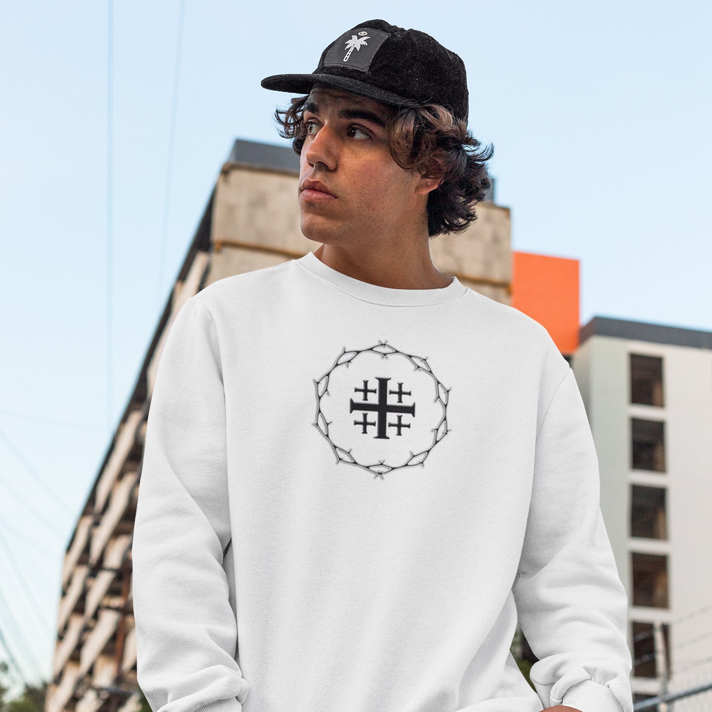 Circle of Thorns & Jerusalem Cross Unisex Heavy Blend™ Crewneck Sweatshirt