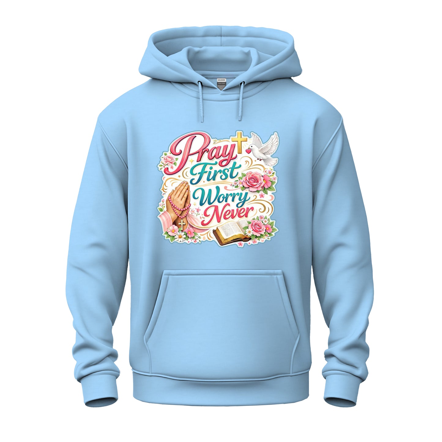 Pray First, Worry Never Unisex Heavy Blend™ Hooded Sweatshirt