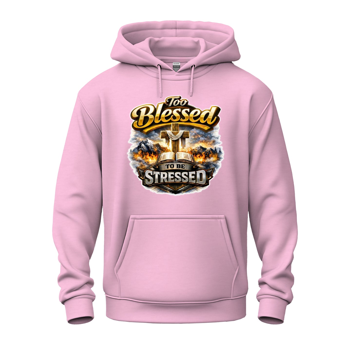 Too Blessed To Be Stressed  Christian Unisex Heavy Blend™ Hooded Sweatshirt
