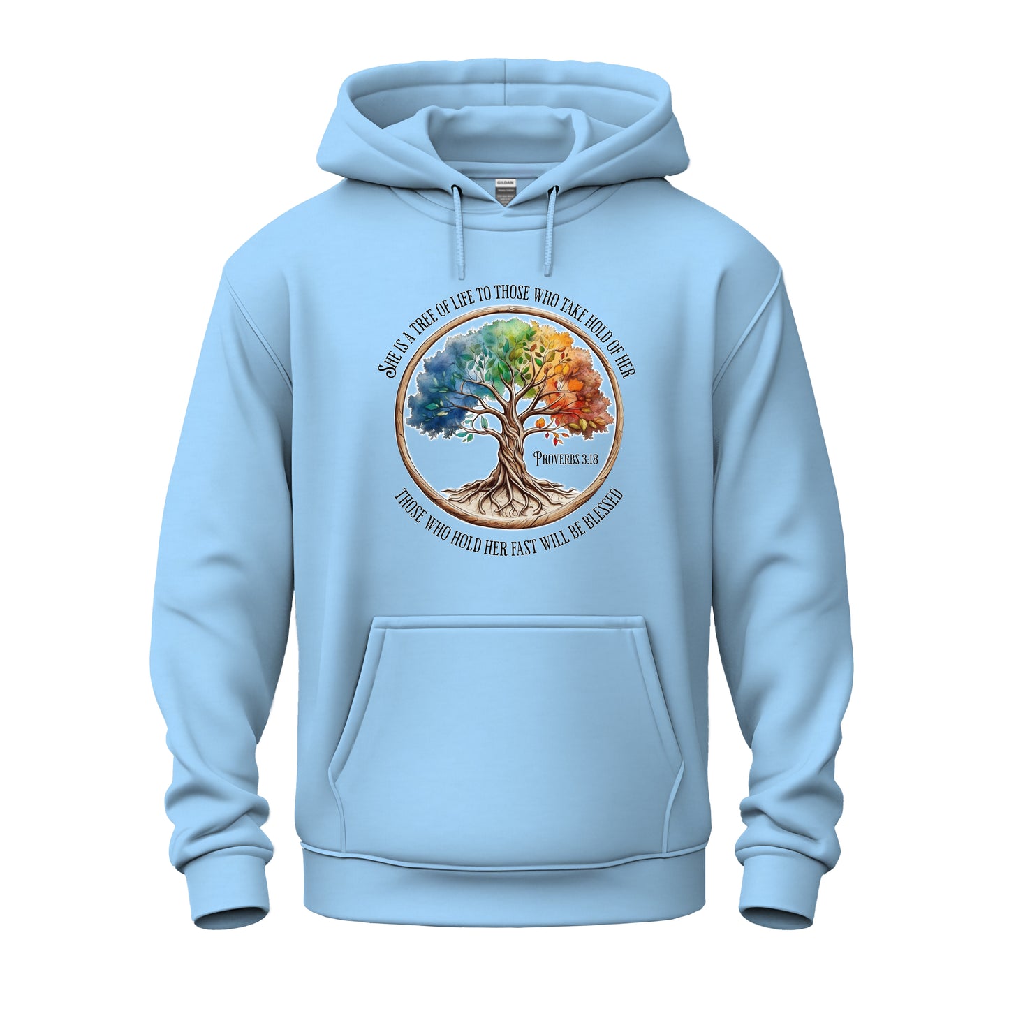 Colorful Tree of Life Proverbs 3:18 Unisex Heavy Blend™ Hooded Sweatshirt
