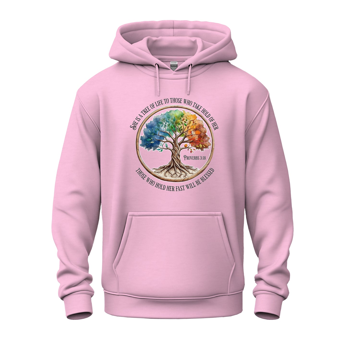 Colorful Tree of Life Proverbs 3:18 Unisex Heavy Blend™ Hooded Sweatshirt