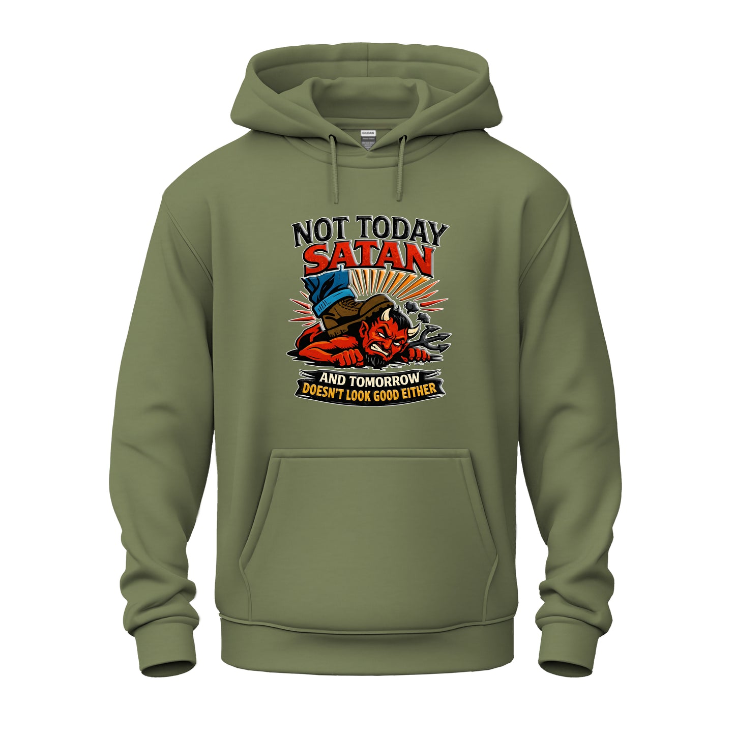 Bold & Victorious Not Today Satan Unisex Heavy Blend™ Hooded Sweatshirt