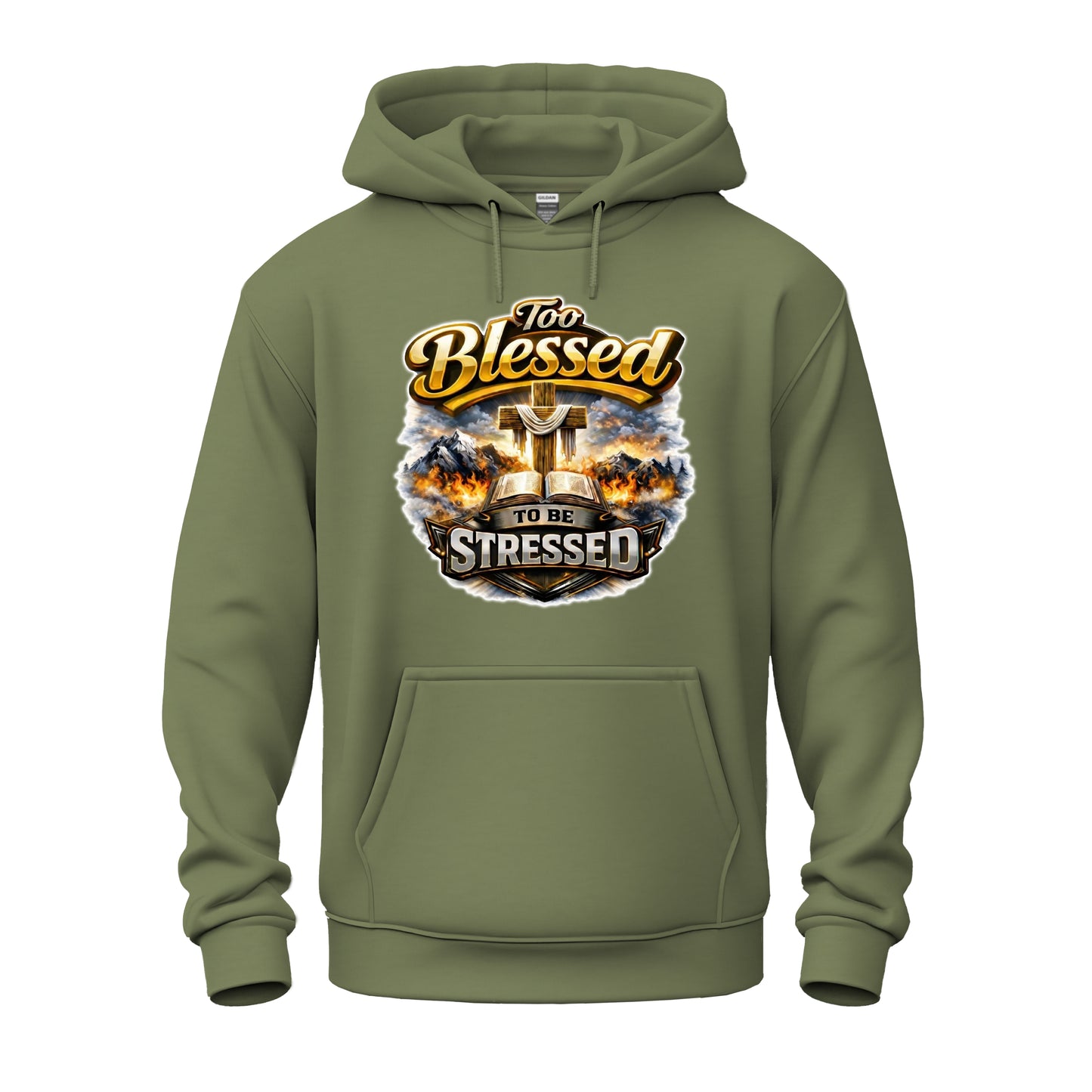 Too Blessed To Be Stressed  Christian Unisex Heavy Blend™ Hooded Sweatshirt