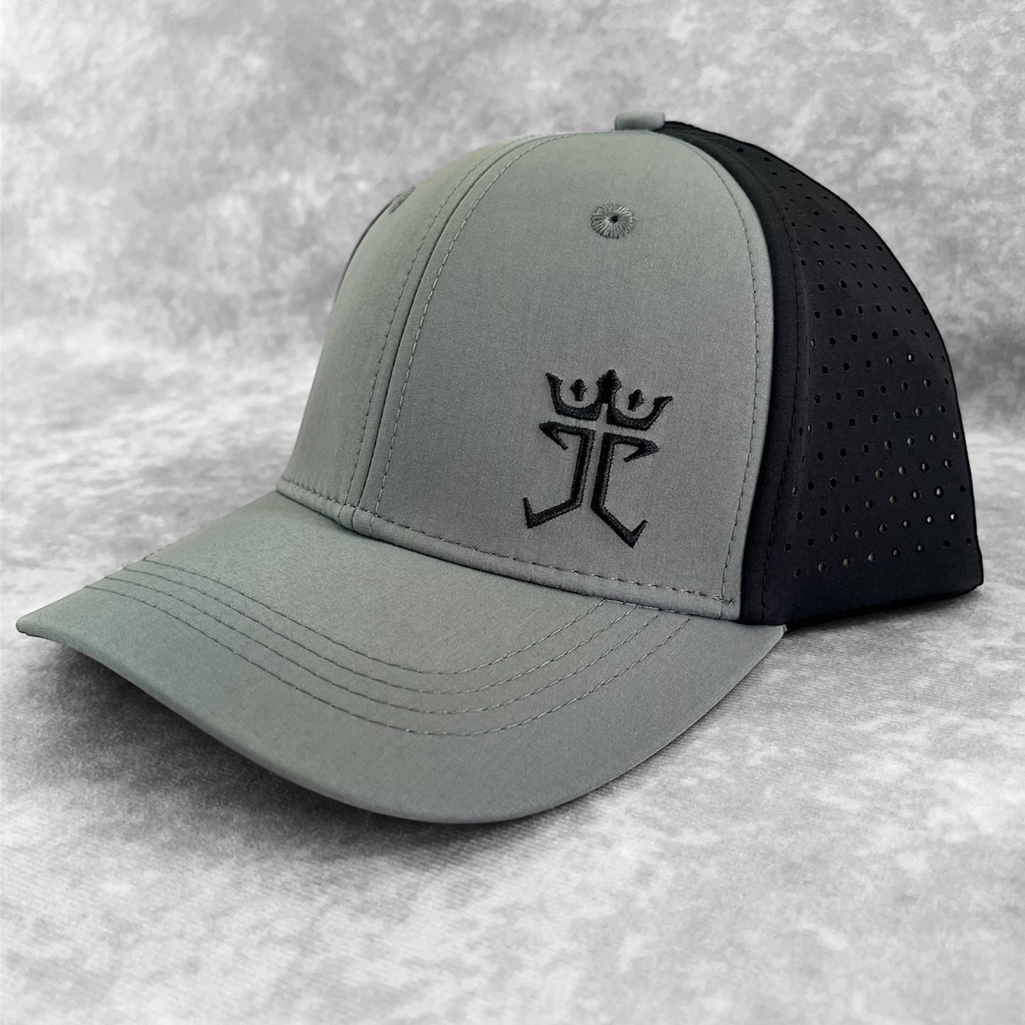 Jesus Christ is King Premium Embroidered cap in Grey/Black