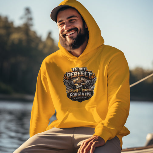 I'm Not Perfect, Just Forgiven Christian Unisex Heavy Blend™ Hooded Sweatshirt