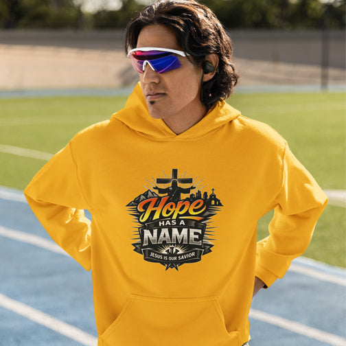 Hope Has A Name Christian Unisex Heavy Blend™ Hooded Sweatshirt