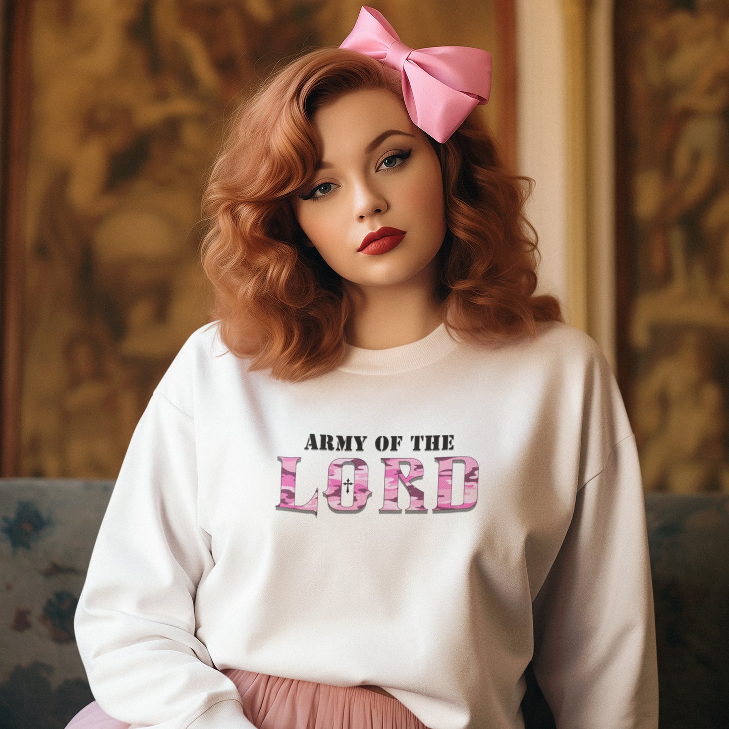 Pink Army of the Lord Unisex Heavy Blend™ Crewneck Sweatshirt