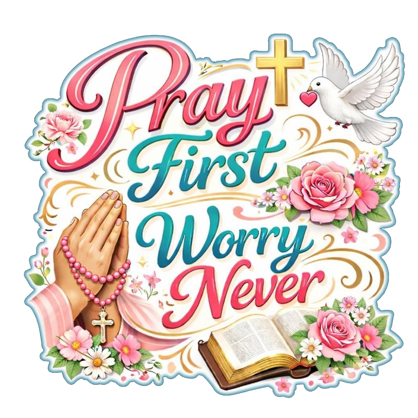 Pray First, Worry Never Unisex Short Sleeve Tee