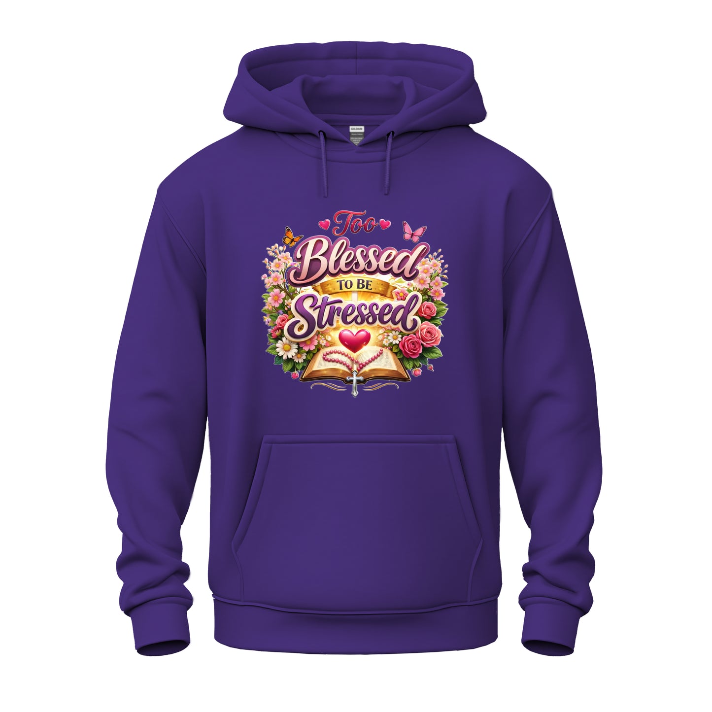 Too Blessed To Be Stressed Nature Edition Christian Unisex Heavy Blend™ Hooded Sweatshirt