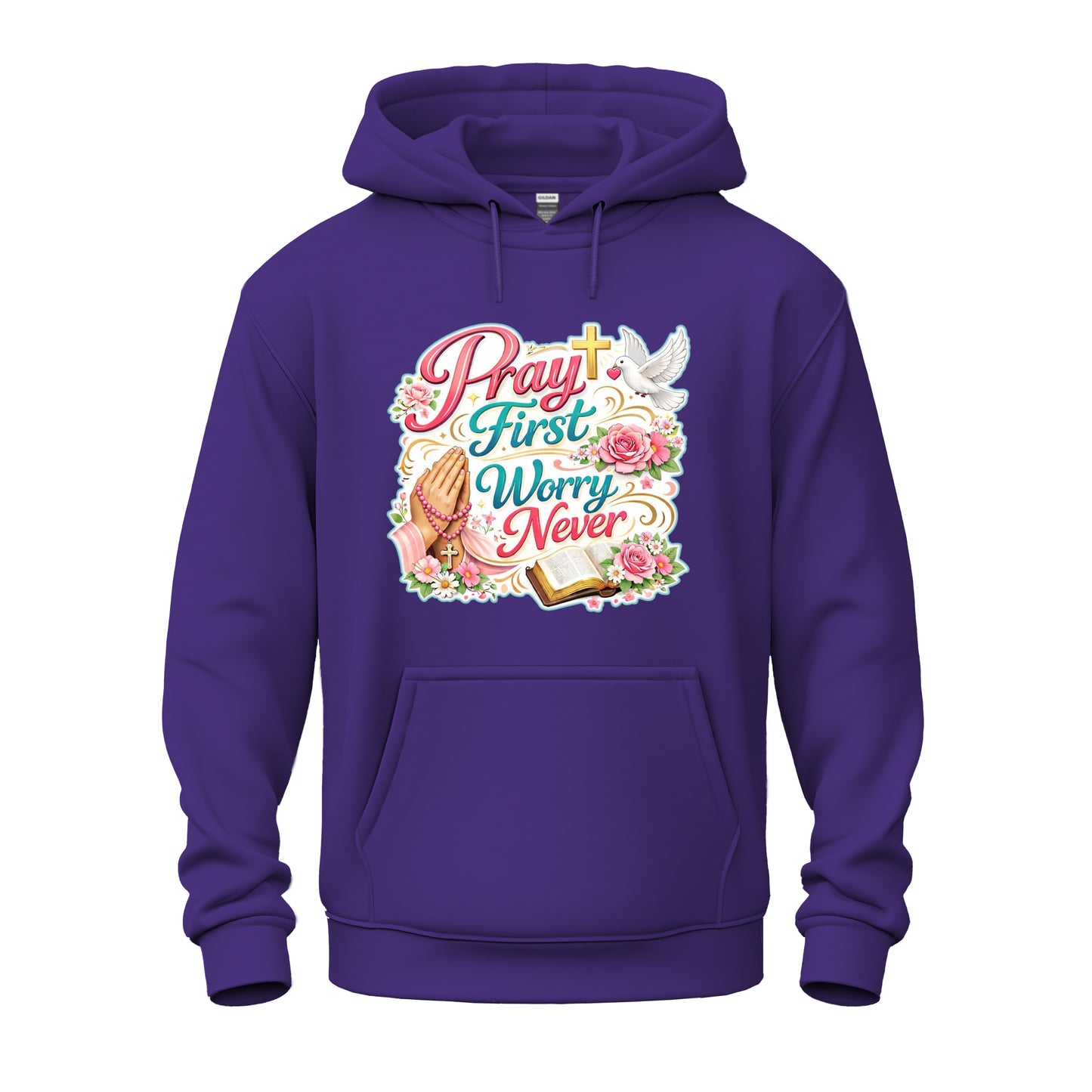 Pray First, Worry Never Unisex Heavy Blend™ Hooded Sweatshirt