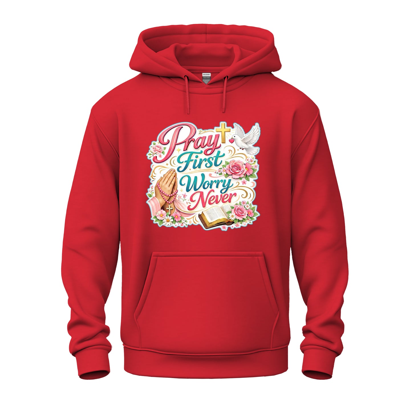 Pray First, Worry Never Unisex Heavy Blend™ Hooded Sweatshirt