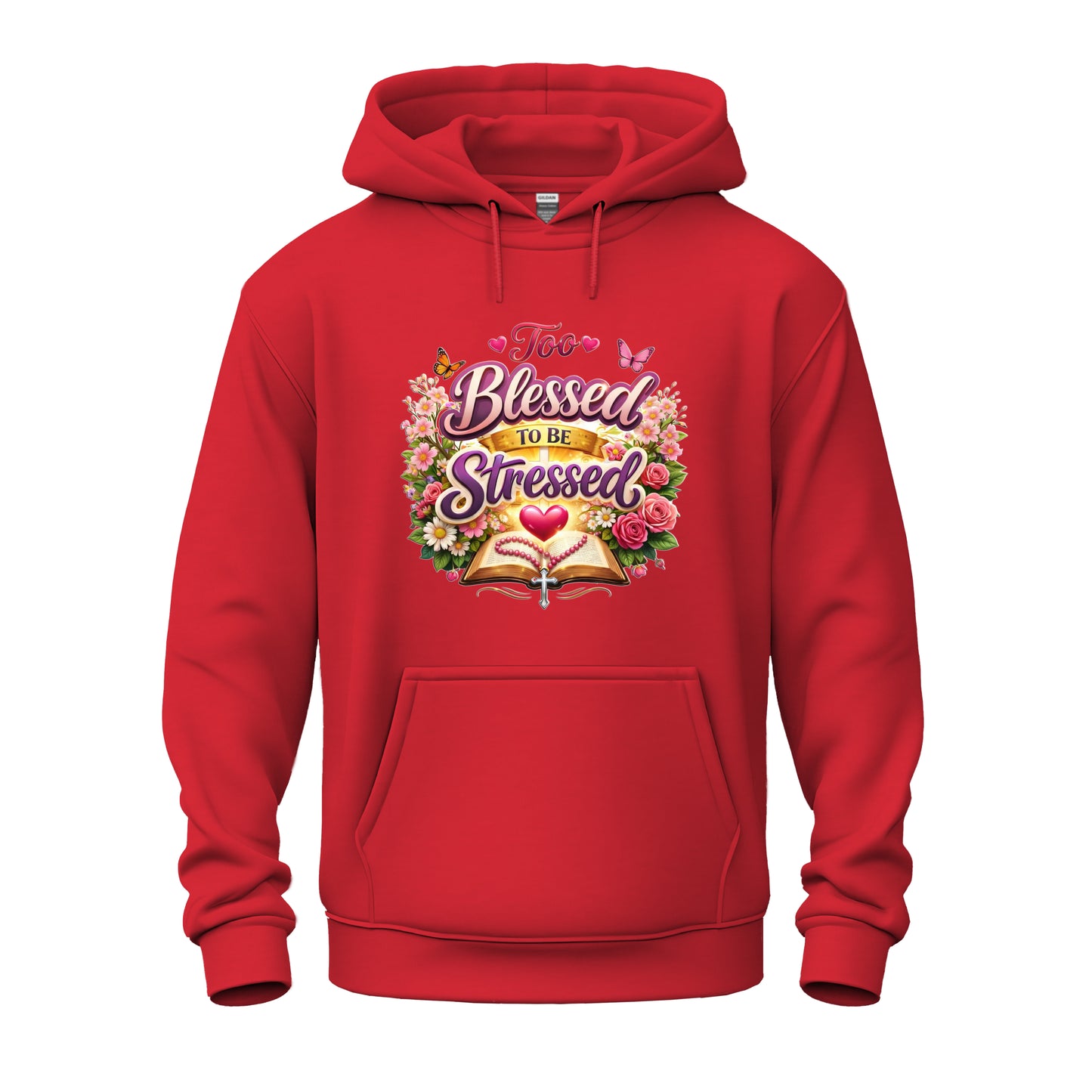 Too Blessed To Be Stressed Nature Edition Christian Unisex Heavy Blend™ Hooded Sweatshirt