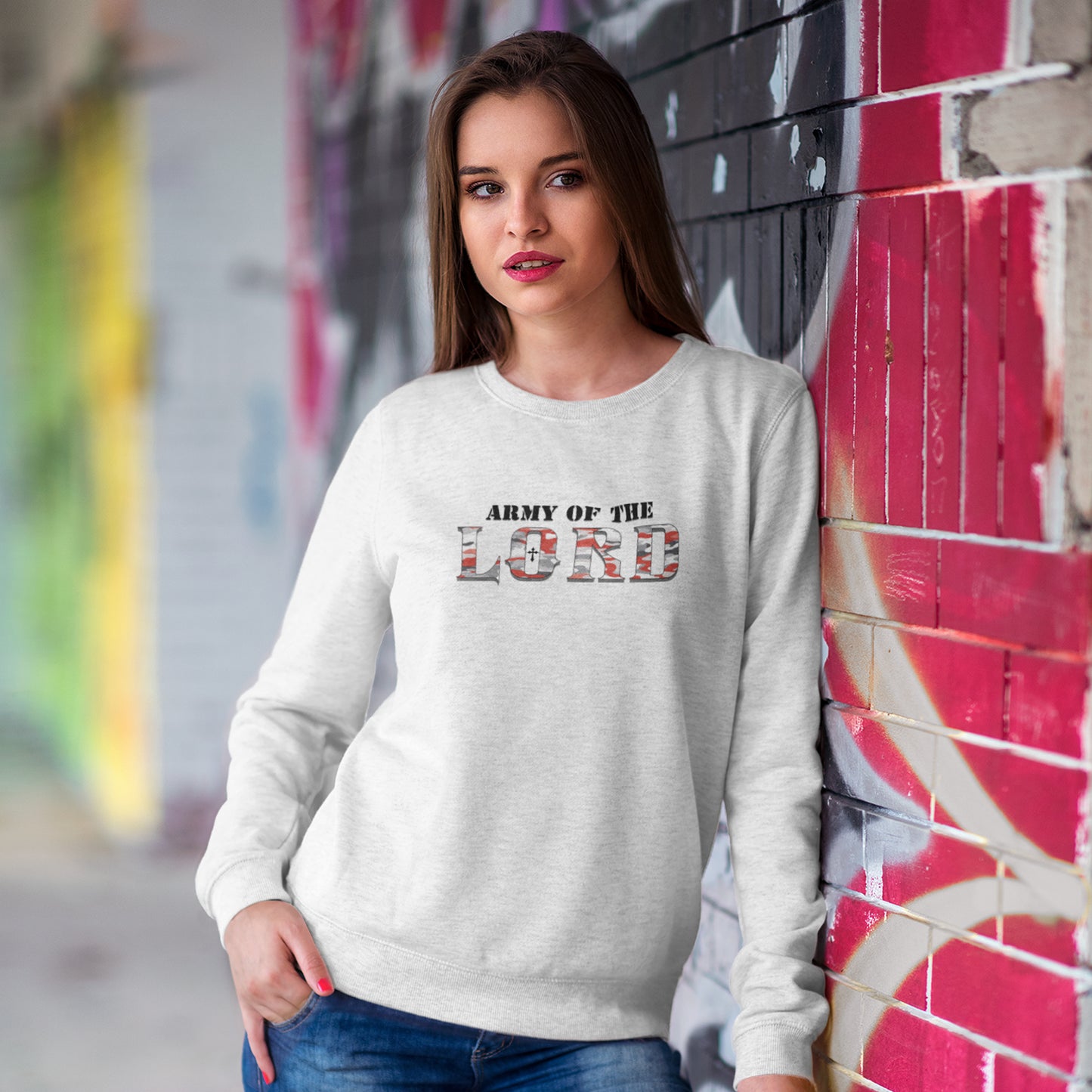 Red Camo Army of the Lord Unisex Heavy Blend™ Crewneck Sweatshirt
