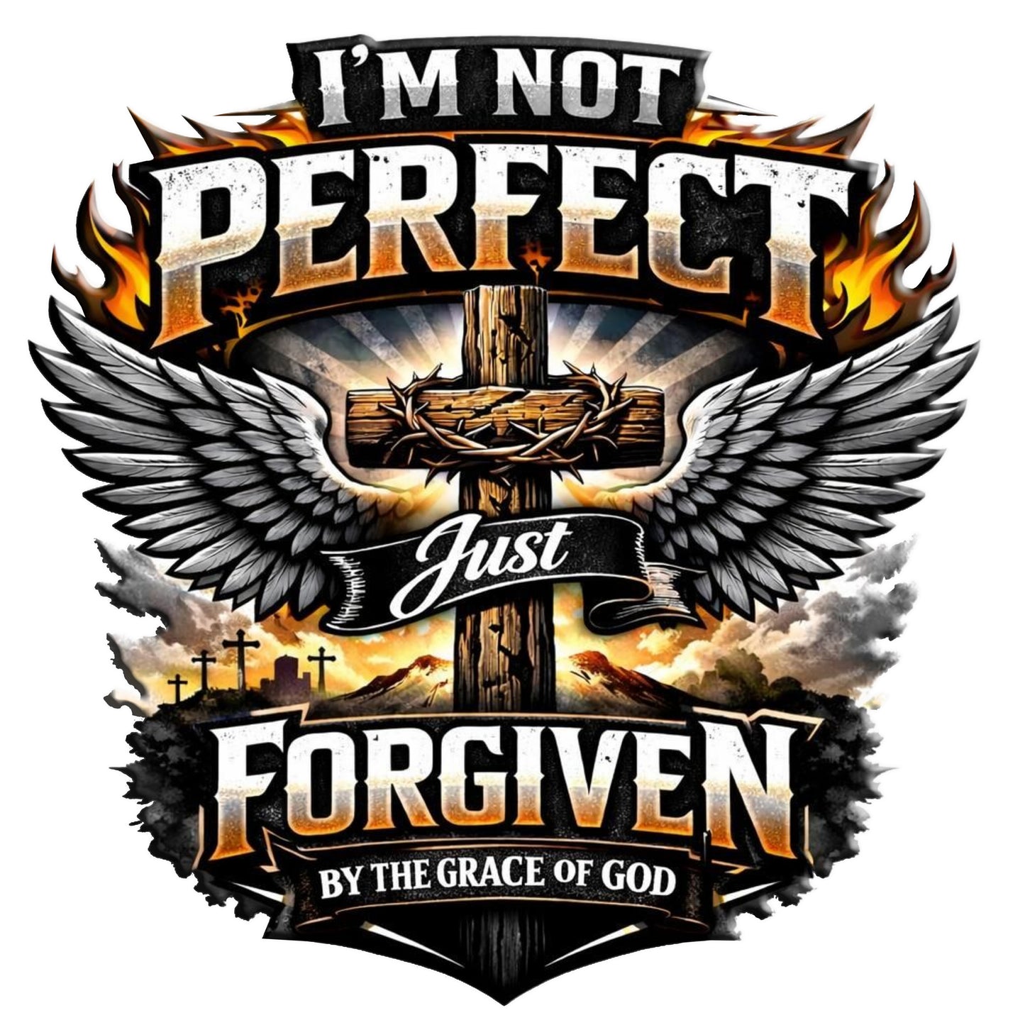 I'm Not Perfect, Just Forgiven Christian Unisex Heavy Blend™ Hooded Sweatshirt