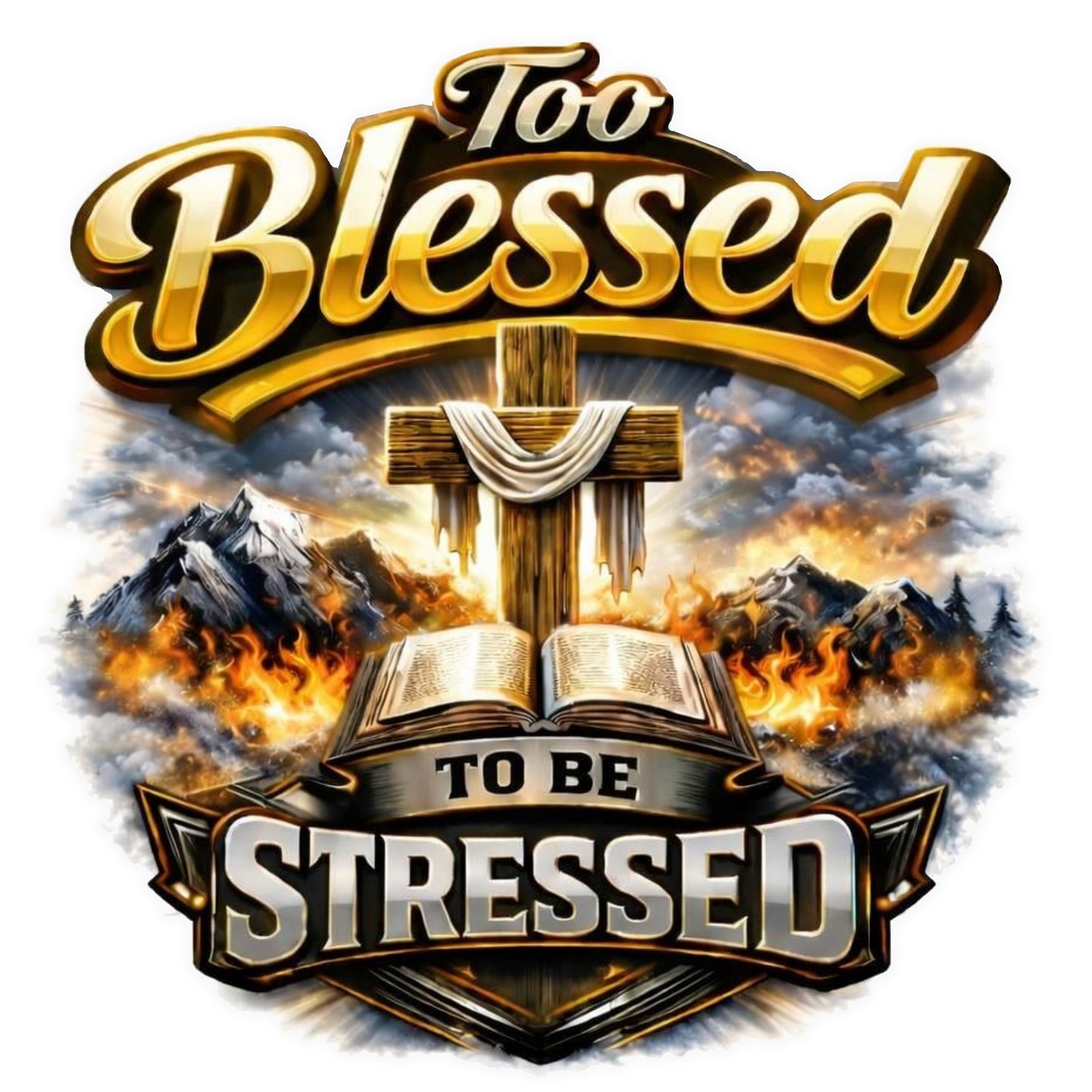 Too Blessed To Be Stressed  V-Neck Tee