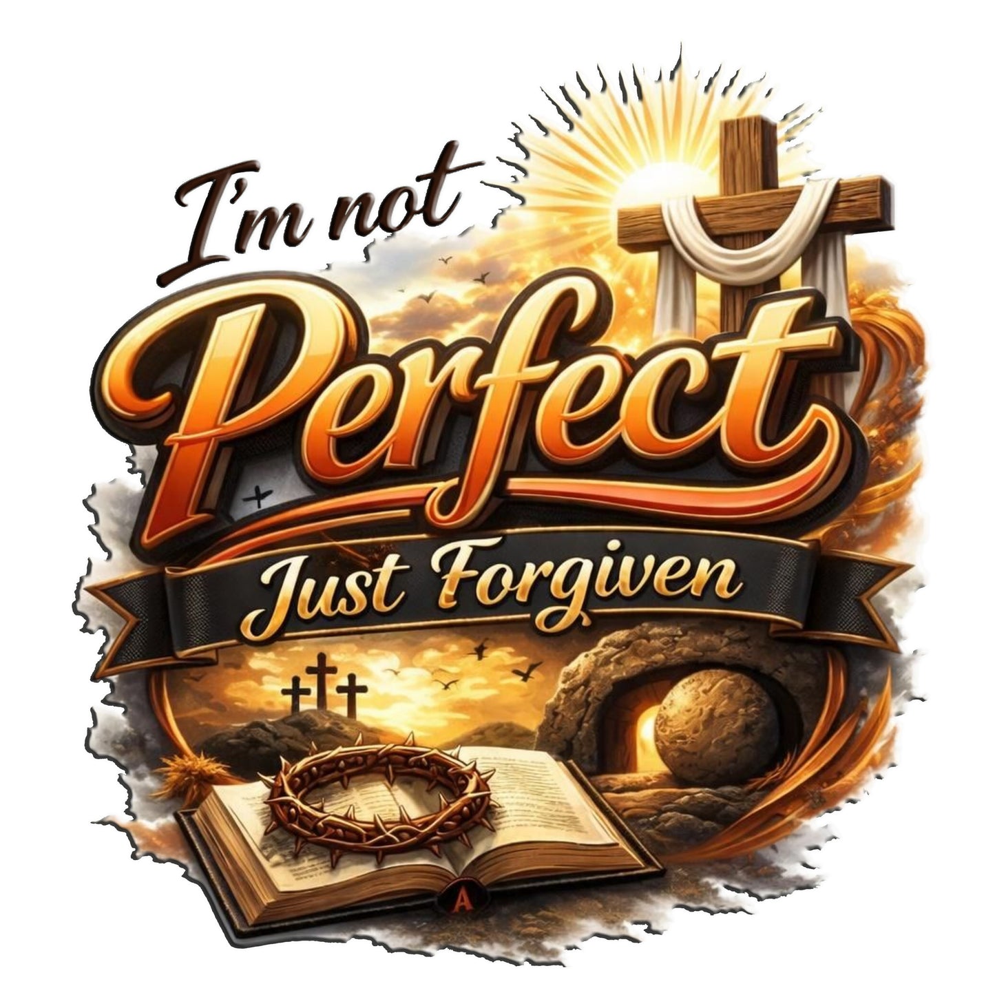 I'm Not Perfect, Just Forgiven Version 2  Christian Unisex Heavy Blend™ Hooded Sweatshirt