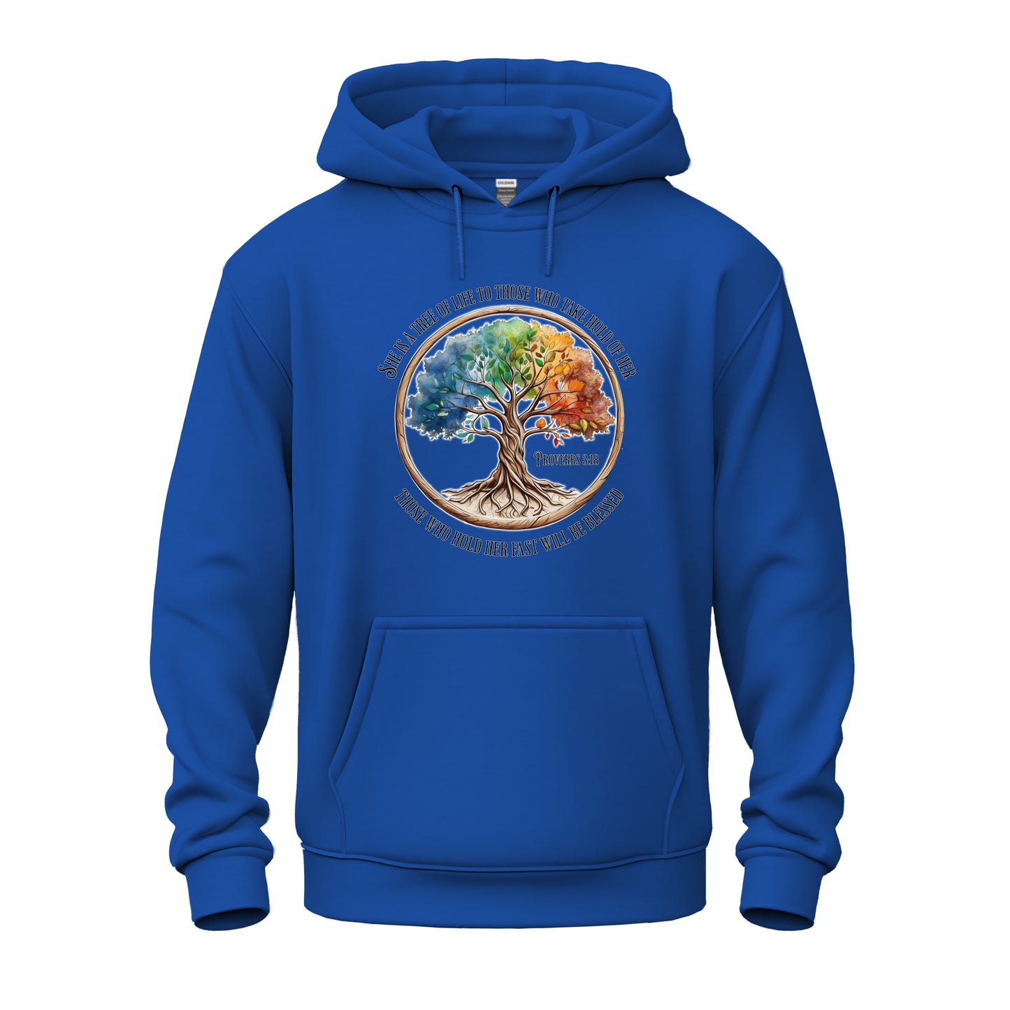 Colorful Tree of Life Proverbs 3:18 Unisex Heavy Blend™ Hooded Sweatshirt