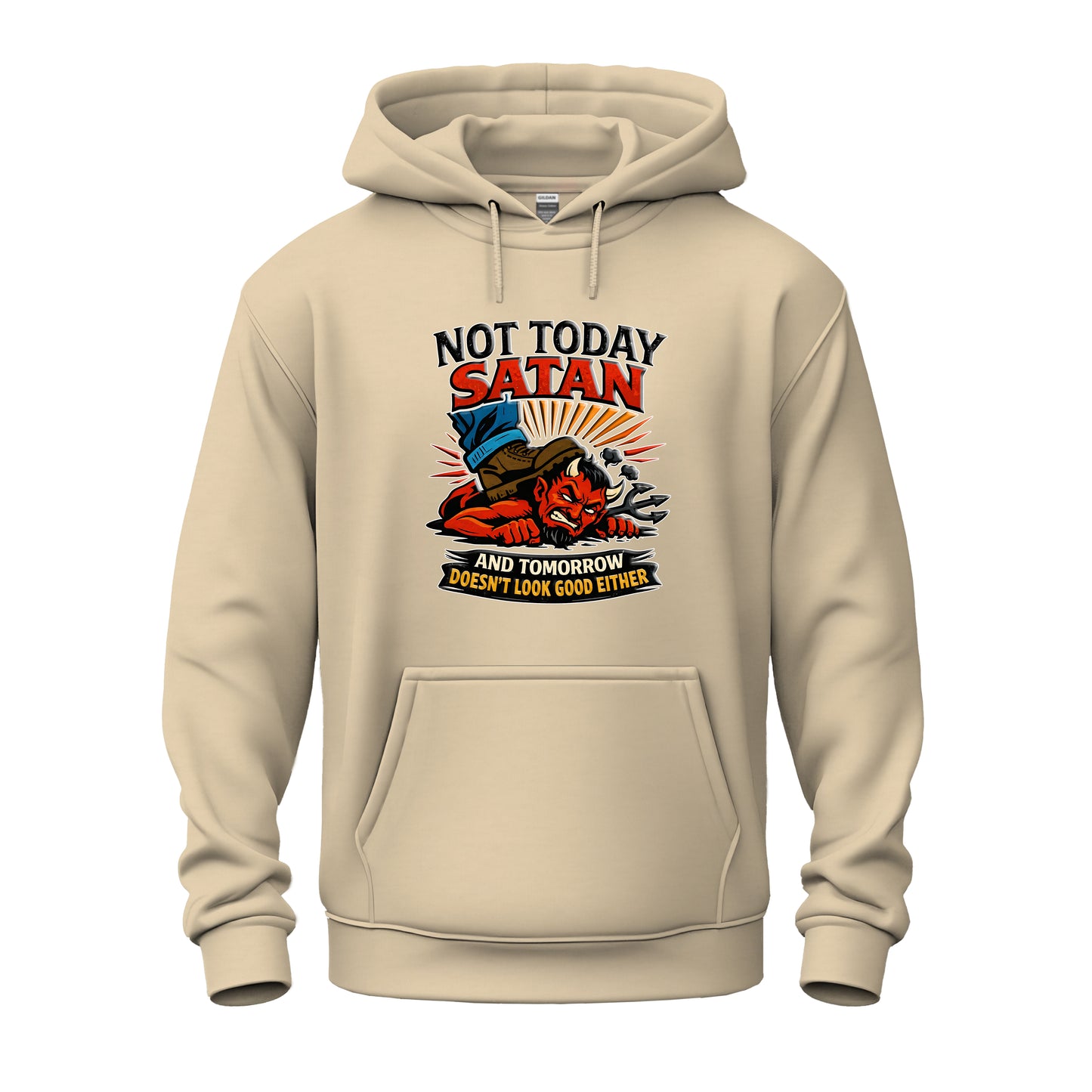 Bold & Victorious Not Today Satan Unisex Heavy Blend™ Hooded Sweatshirt