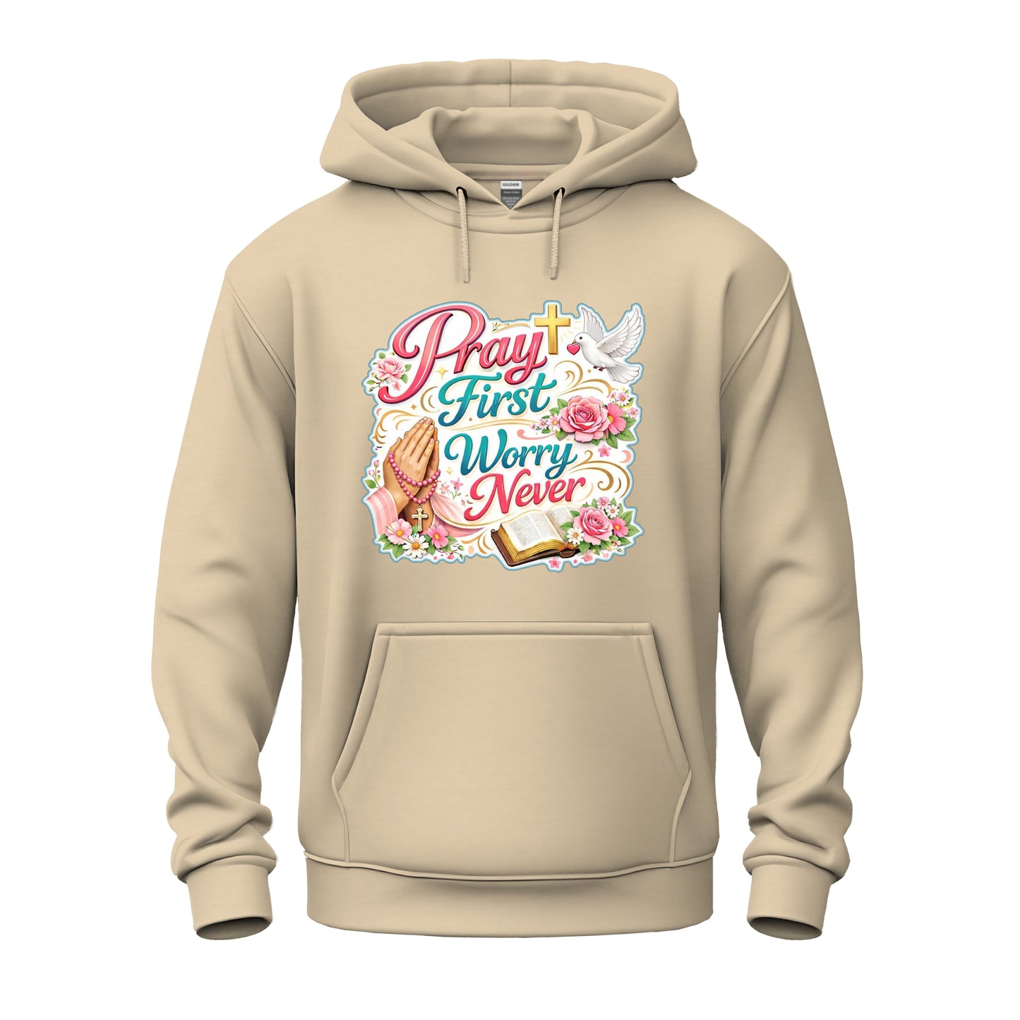 Pray First, Worry Never Unisex Heavy Blend™ Hooded Sweatshirt