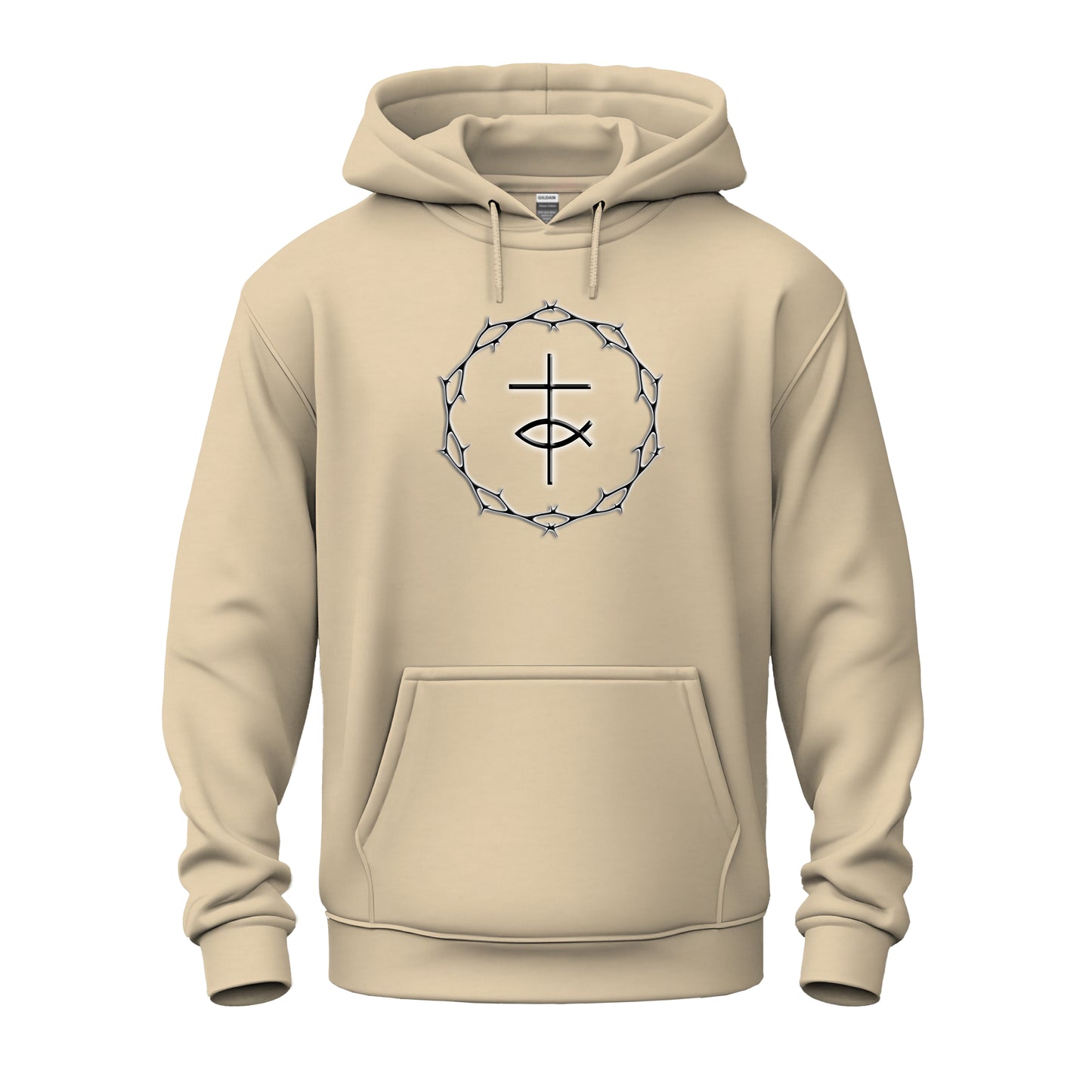 Circle of Thorn with Cross & Fish logo Unisex Heavy Blend™ Hooded Sweatshirt