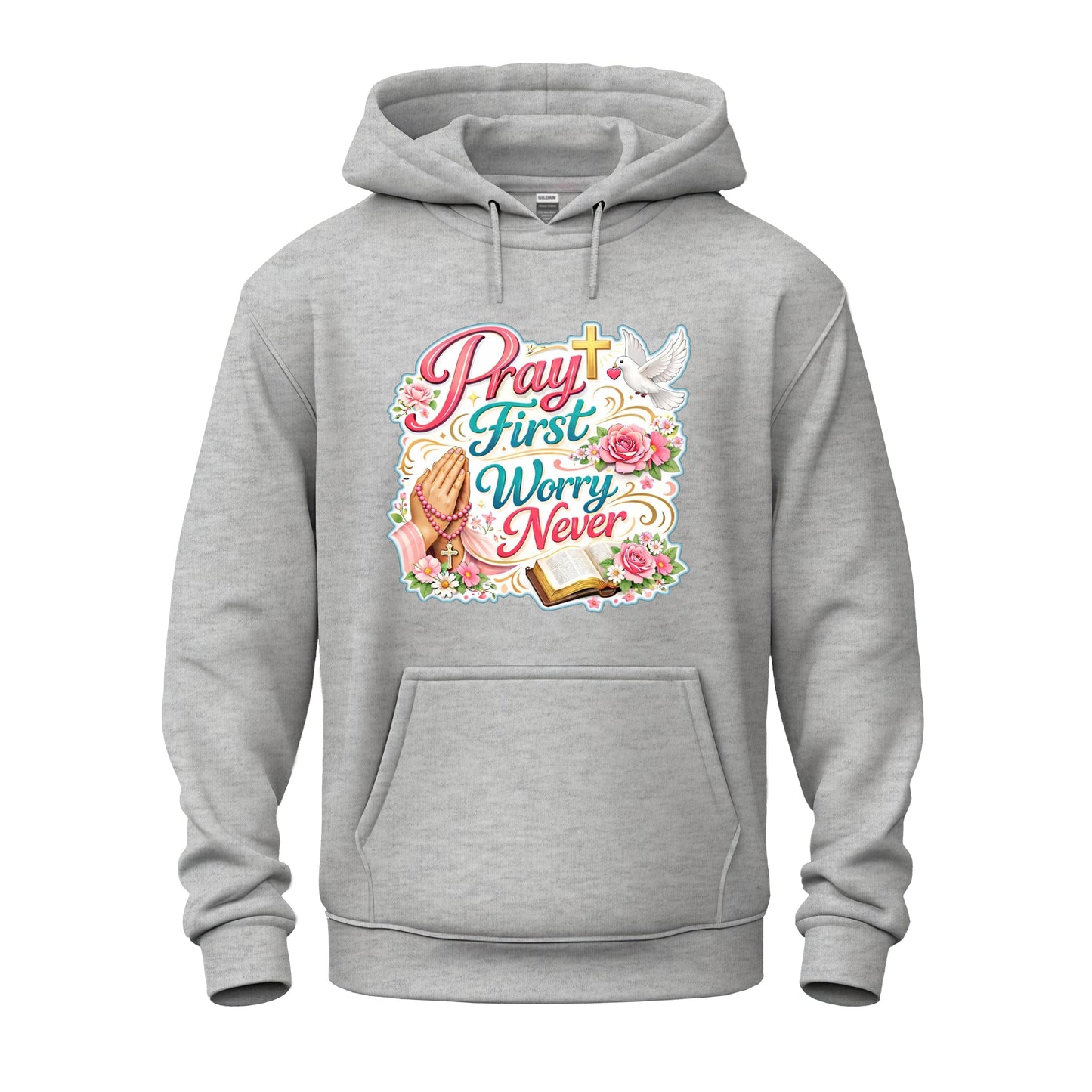 Pray First, Worry Never Unisex Heavy Blend™ Hooded Sweatshirt