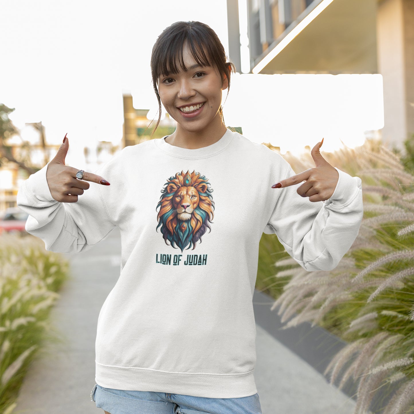 Majestic Savior  Lion of Judah  Unisex Heavy Blend™ Crewneck Sweatshirt