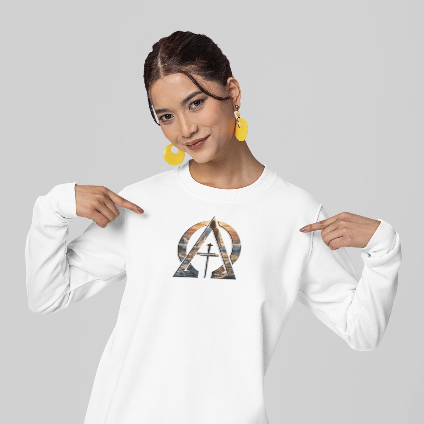 Alpha & Omega Divine Walking on Water Unisex Heavy Blend™ Crewneck Sweatshirt