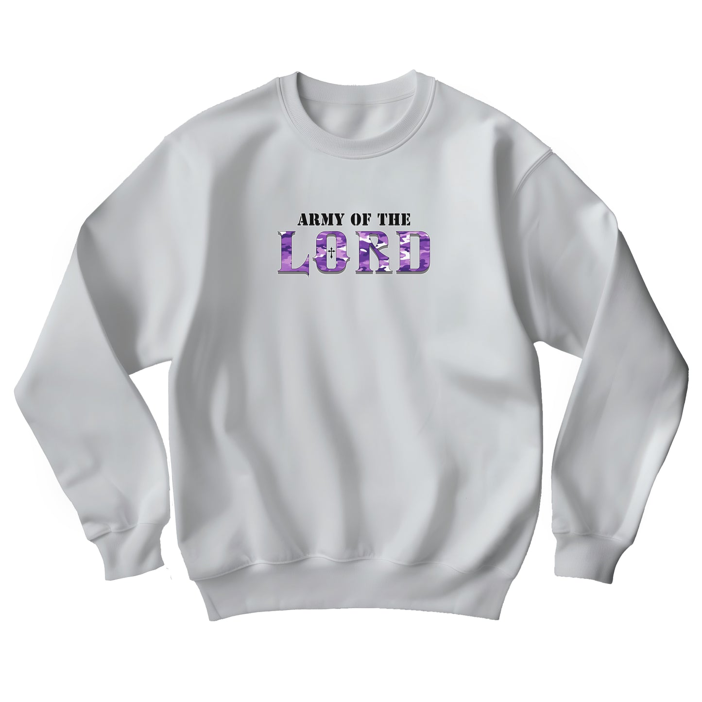 Purple Camo Army of the Lord Unisex Heavy Blend™ Crewneck Sweatshirt