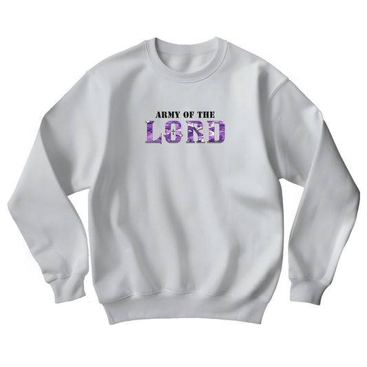 Purple Camo Army of the Lord Unisex Heavy Blend™ Crewneck Sweatshirt