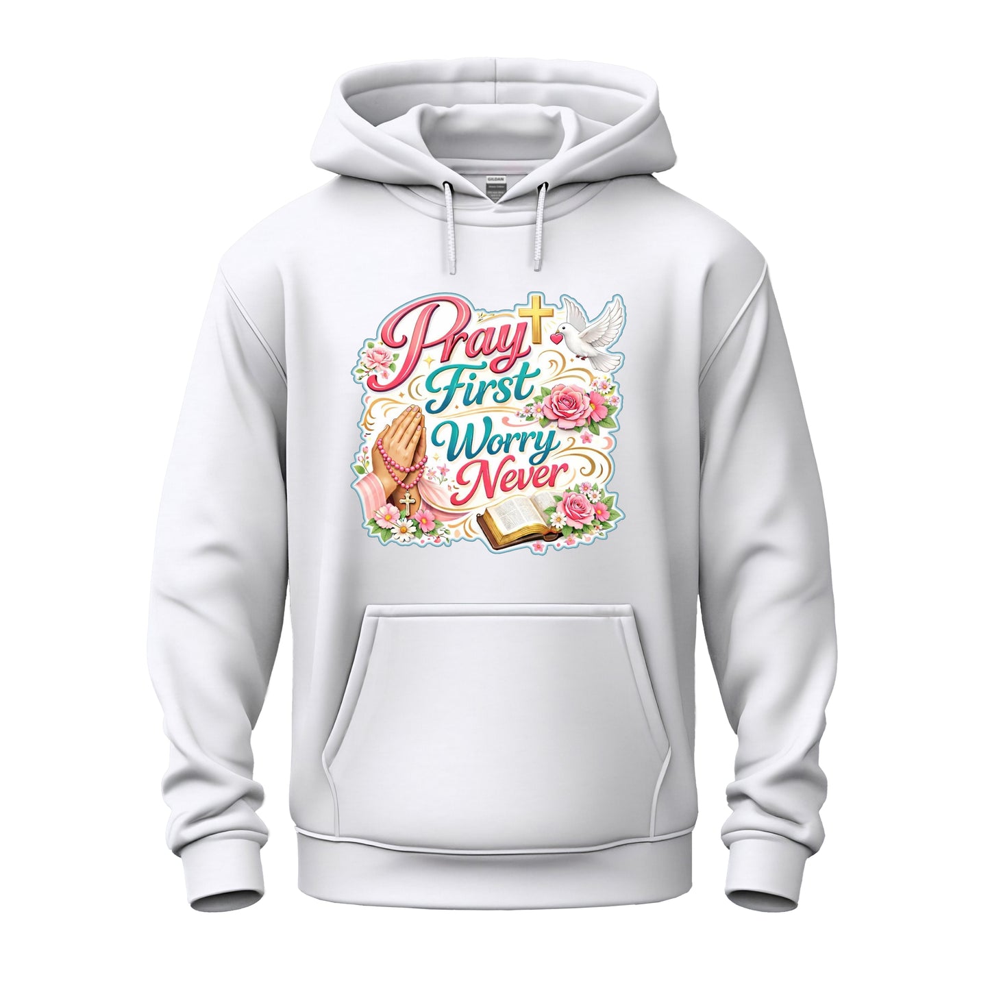 Pray First, Worry Never Unisex Heavy Blend™ Hooded Sweatshirt