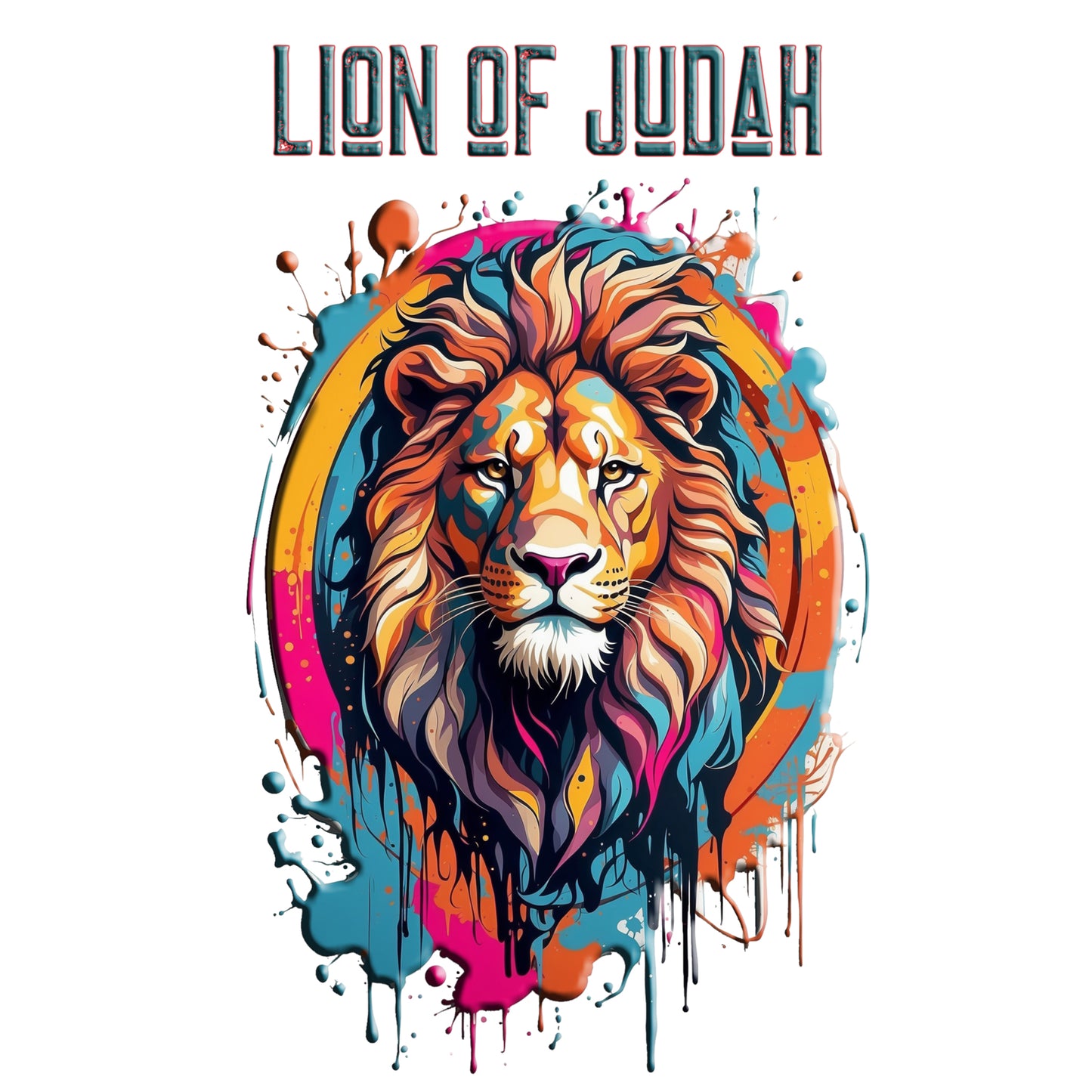 Graffiti Drip Lion of Judah V-neck Tee
