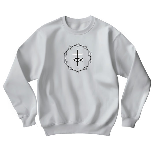 Circle of Thorns, Cross & Fish Unisex Heavy Blend™ Crewneck Sweatshirt