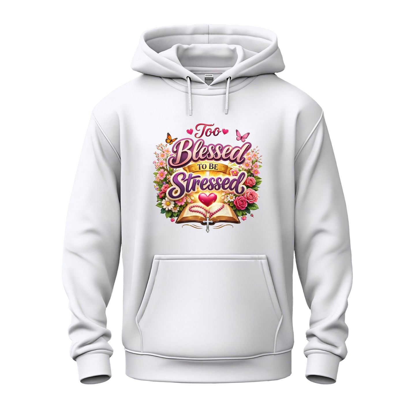 Too Blessed To Be Stressed Nature Edition Christian Unisex Heavy Blend™ Hooded Sweatshirt