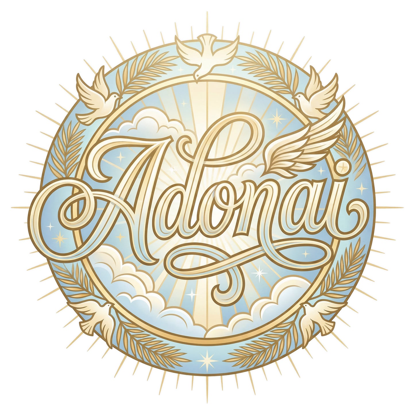 ADONAI Holy Spirit doves  V-Neck Tee